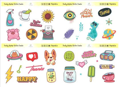 ONPRINT 5 cm Funky Stickers Pack Non-Duplicate, Premium Quality & Unique Collection Self Adhesive Sticker  (Pack of 60) - Image 2