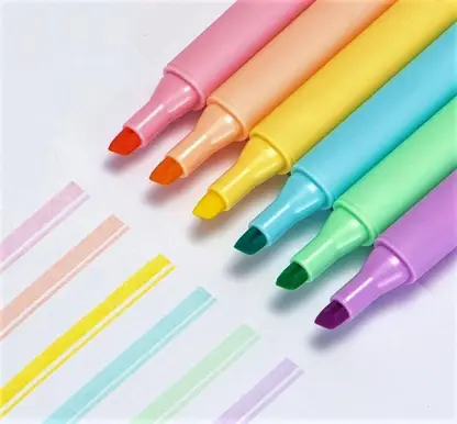 Definite Mini Pocket Smiley Emoji Highlighters for Kids (Pack of 6)  (Set of 6, Orange, Light Blue, Pink, Green, Yellow, Purple) - Image 4