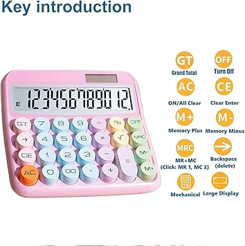 TROVEXX Standard Calculator 12 Digit with Large LCD Display and Big Buttons, Office Accessories for Women Desk,Cute Calculator for Office,School, Home,Basic Calculator Business-Blue Color - Image 3