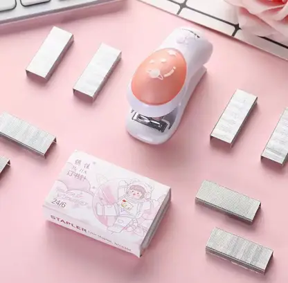 DCELLA Trendy and Stylish Mini Pocket Stapler,Art & Craft, Students & Office Use Mini Stapler with Pin Set  (Set of 1, Multicolor) - Image 2