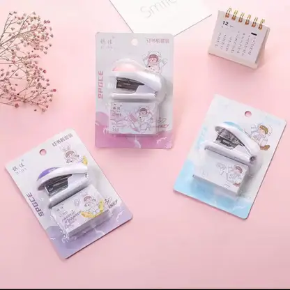 DCELLA Trendy and Stylish Mini Pocket Stapler,Art & Craft, Students & Office Use Mini Stapler with Pin Set  (Set of 1, Multicolor) - Image 4