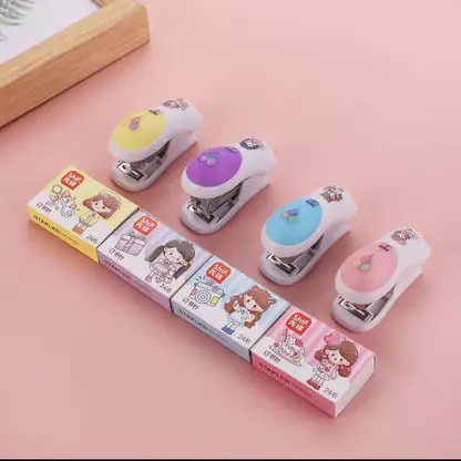 DCELLA Trendy and Stylish Mini Pocket Stapler,Art & Craft, Students & Office Use Mini Stapler with Pin Set  (Set of 1, Multicolor) - Image 5