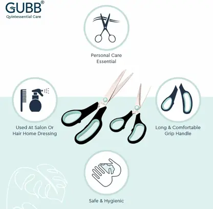 GUBB All Purpose Scissor Set For Hair Cut, Craft & Tailoring Professional Scissors  (Set of 2, Blue) - Image 2