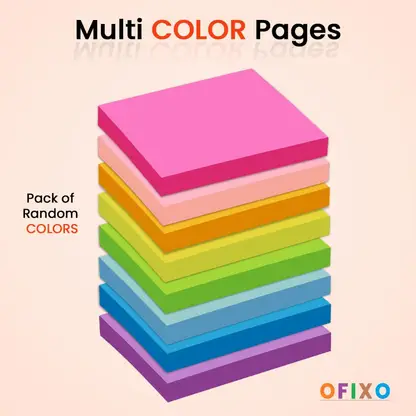 OFIXO Sticky Notes 400 Sheets Regular, 5 Colors  (Multicolor)