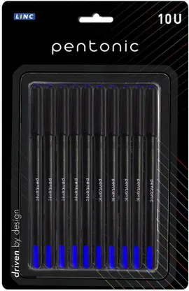 Pentonic 0.7 mm Ball Pen Blister Pack | Sleek Matte Finish Body, Effortless Writing Ball Pen  (Pack of 10, Ink Color - Blue)